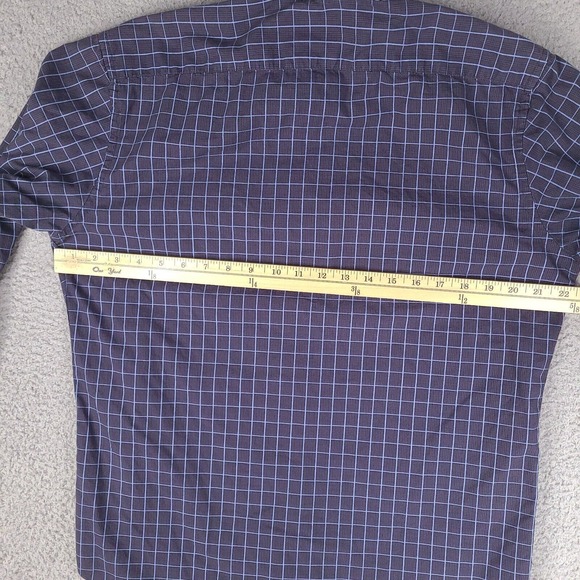 Thomas Dean Shirt Mens Medium Gray Plaid Long‎ Sleeve Button Down - Picture 12 of 16